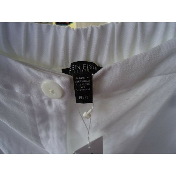 NWT Eileen Fisher Pants White Wide Leg Linen $198